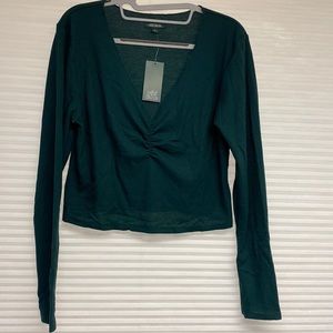 NWT! Ladies Wild Fable L/S Ruched Crop Top, XL